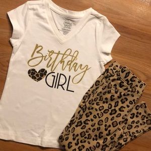 Girls Leopard Print Birthday Girl Outfit
